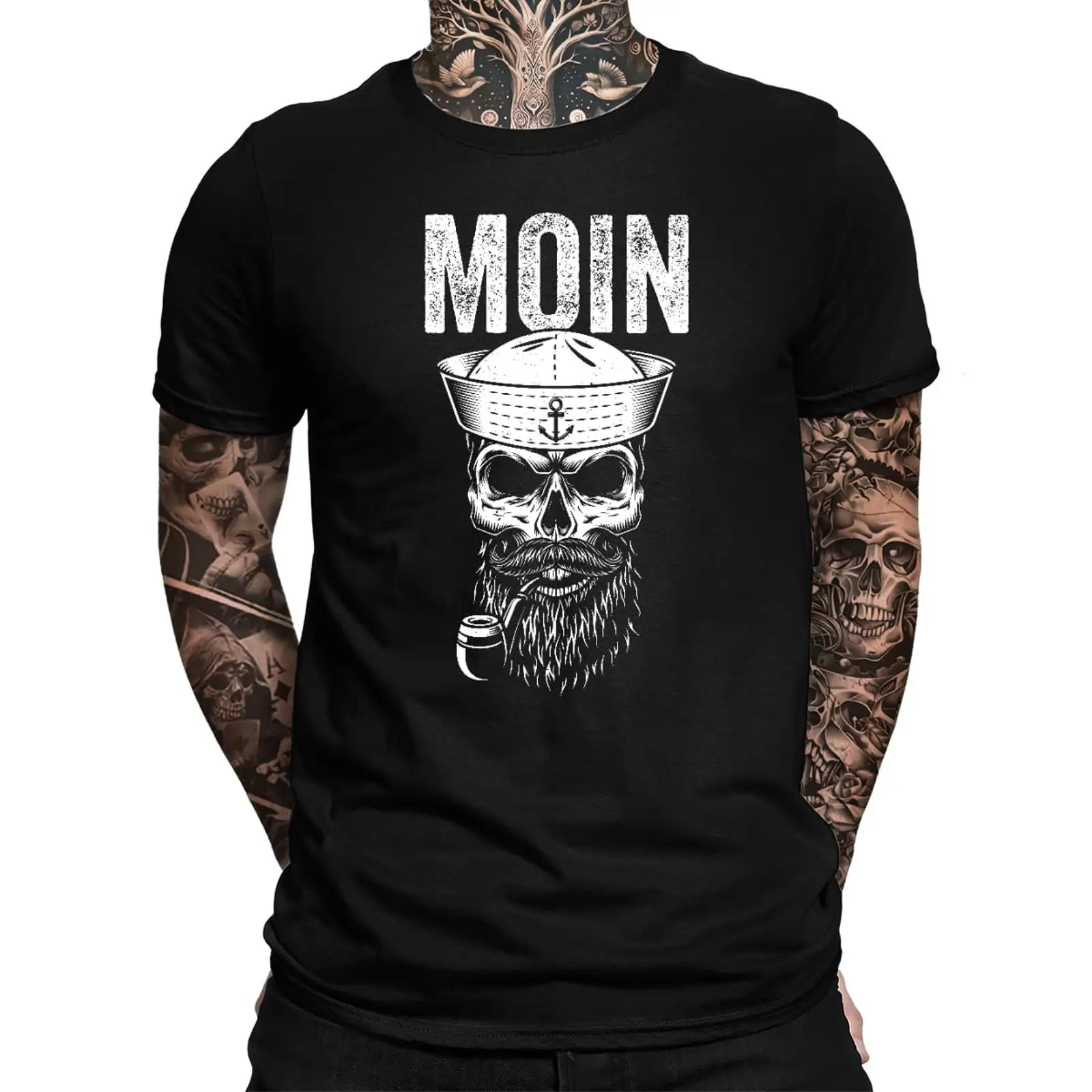 Vintage Fashion Hamburg - Camiseta Masculina Vintage Moin Seemann Skull