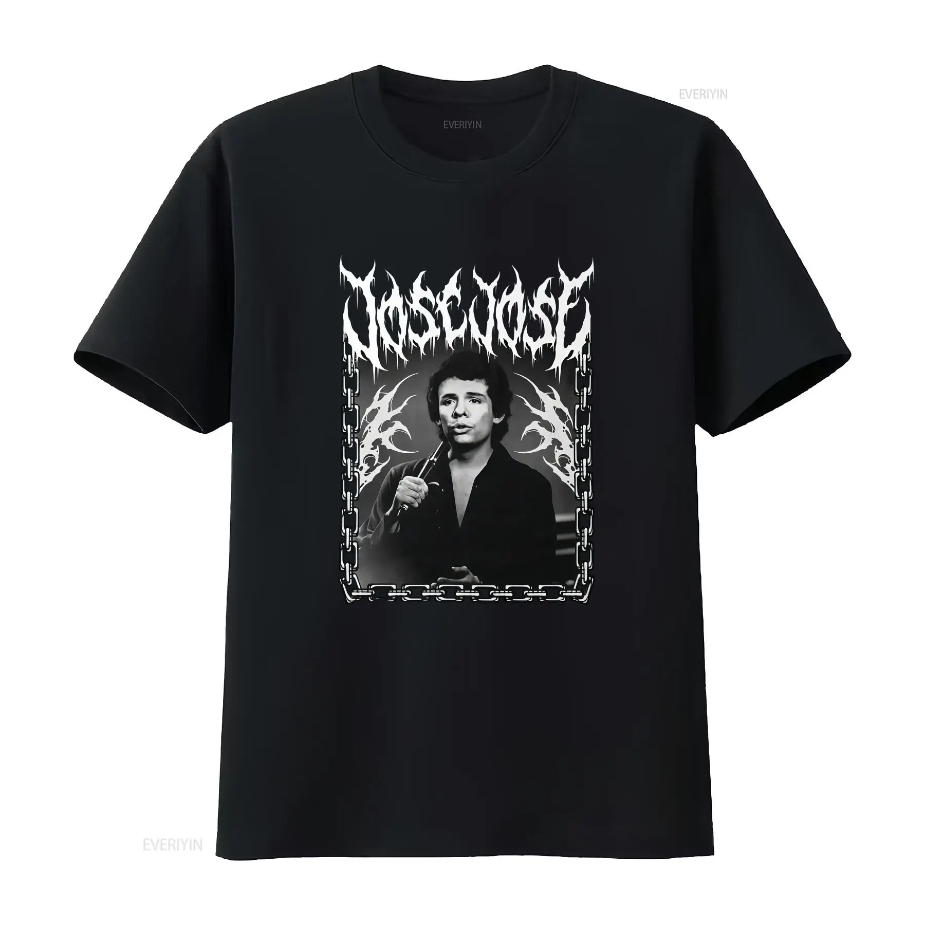 Vintage Fashion La - Camiseta Jose Dark Metal Lettering com