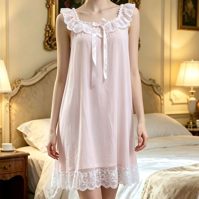 Vintage Fashion Dresses - Camisola Feminina Sem Mangas com Rendas