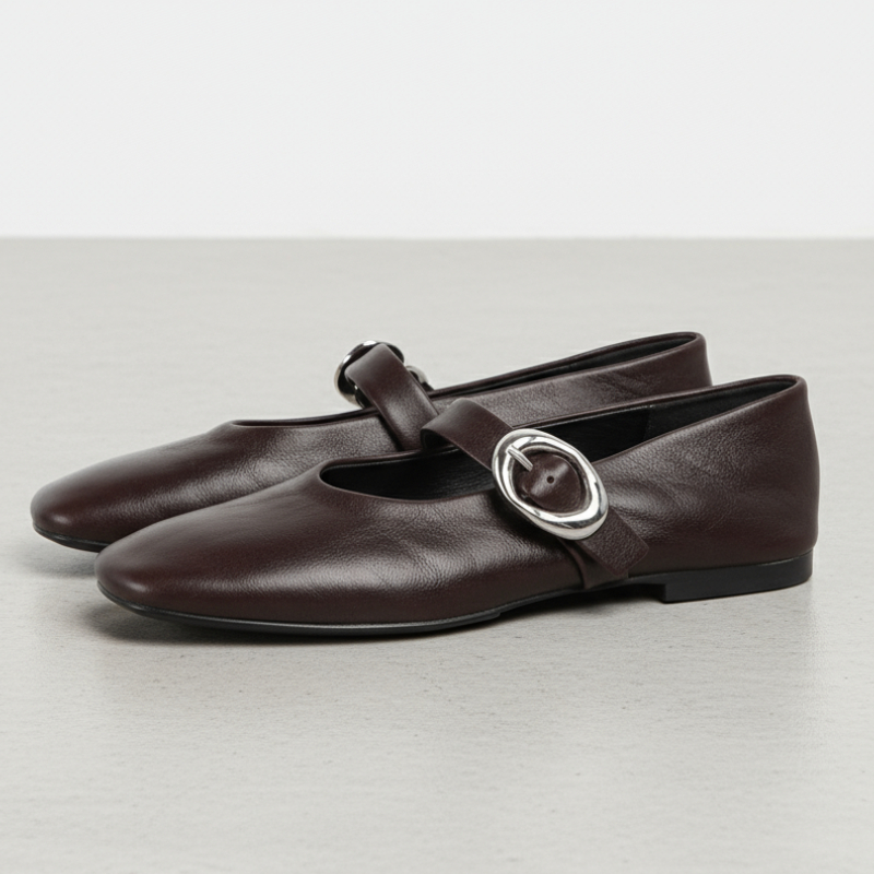 Vintage Fashion Online - Sapatos femininos Mary Jane de couro