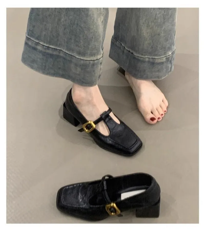 Sapatos Mary Jane femininos co - Vintage Fashion Dresses avaliação e preço